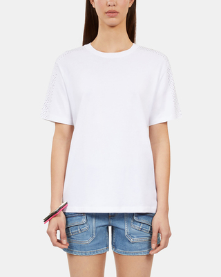 T-shirt avec strass blanc