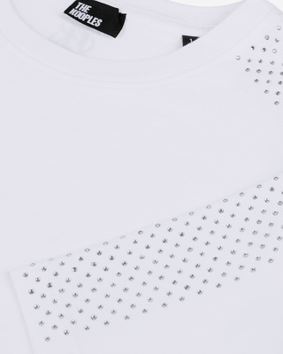 T-shirt avec strass blanc