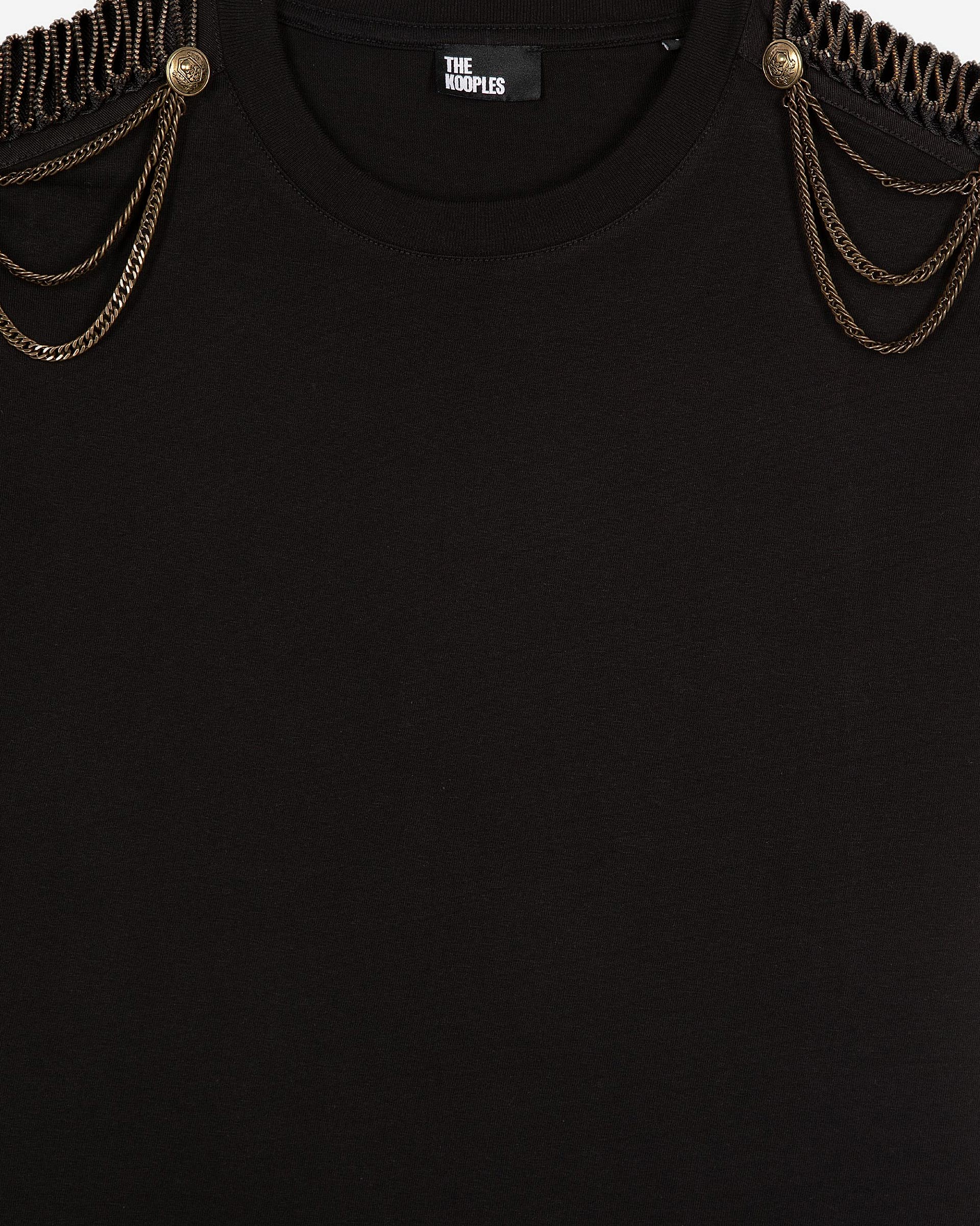 T-shirt avec chaînes noir