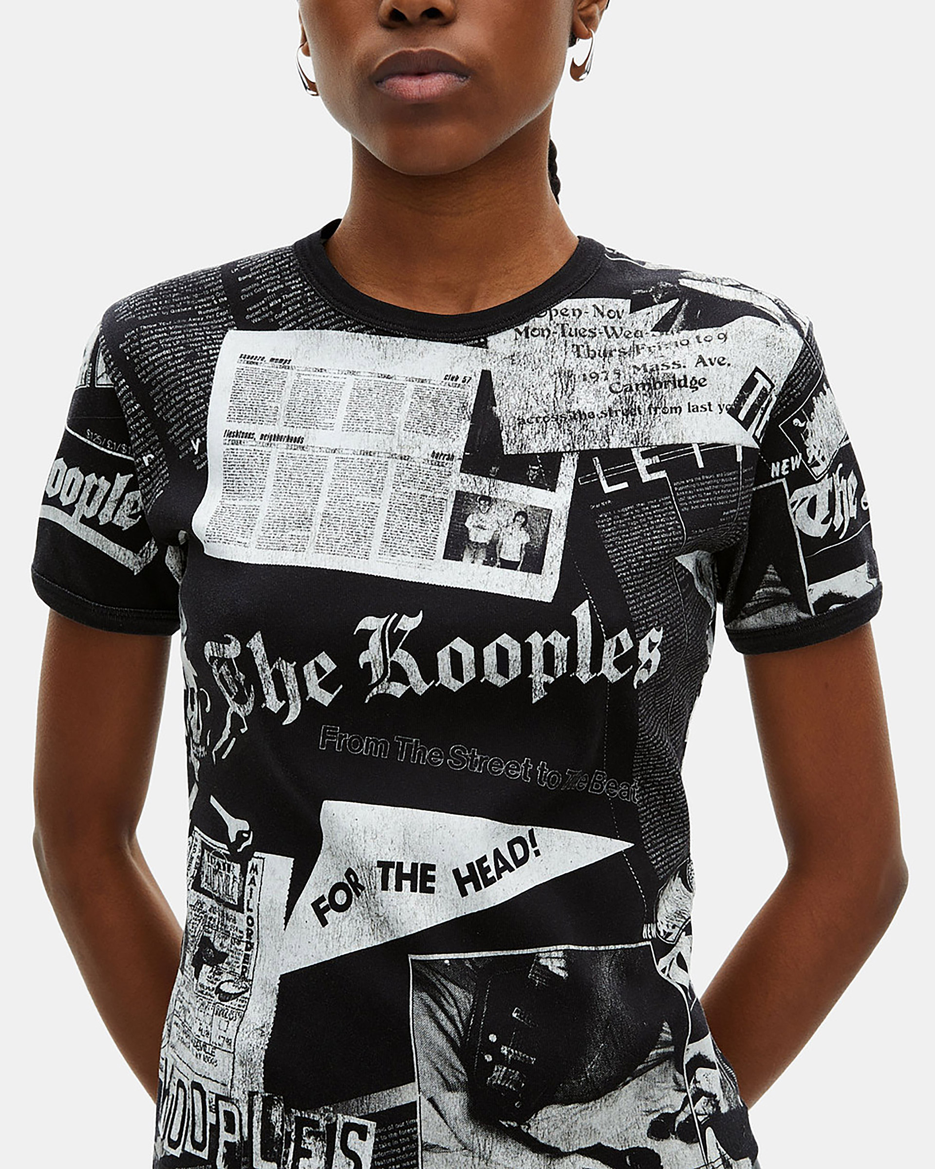 T-Shirt avec sérigraphie noir et blanc