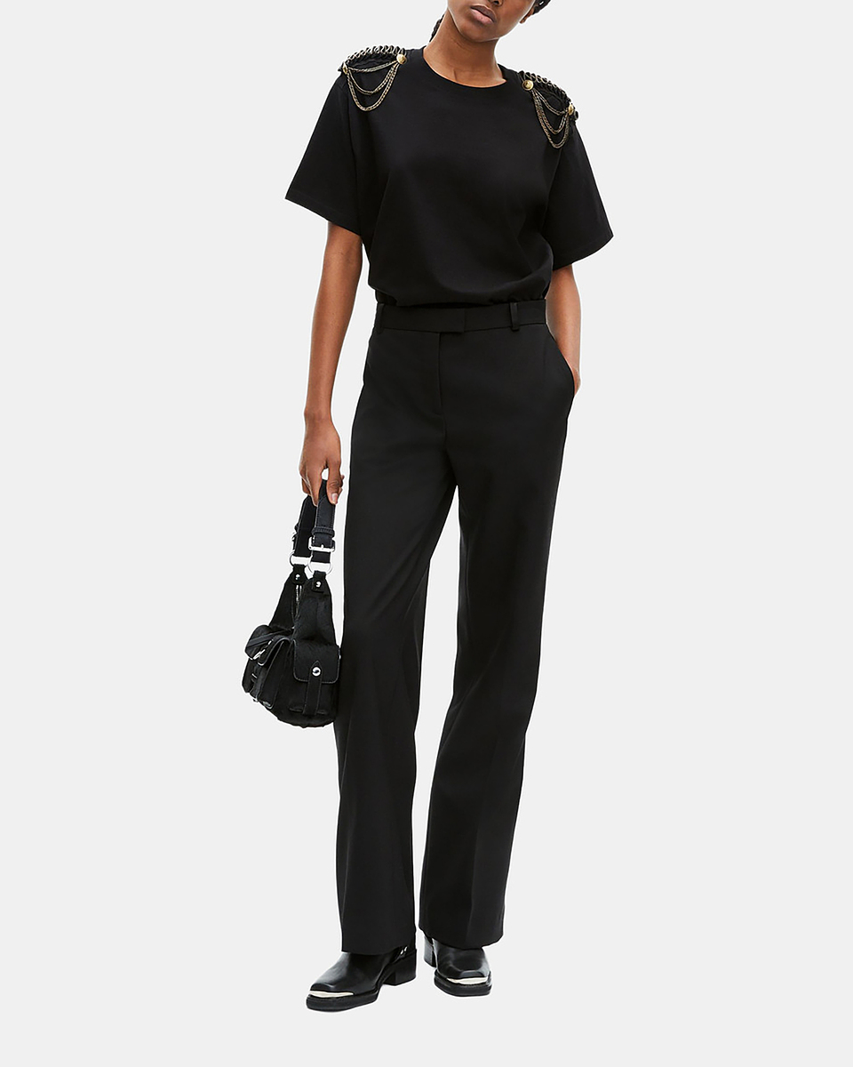 T-shirt avec chaînes noir