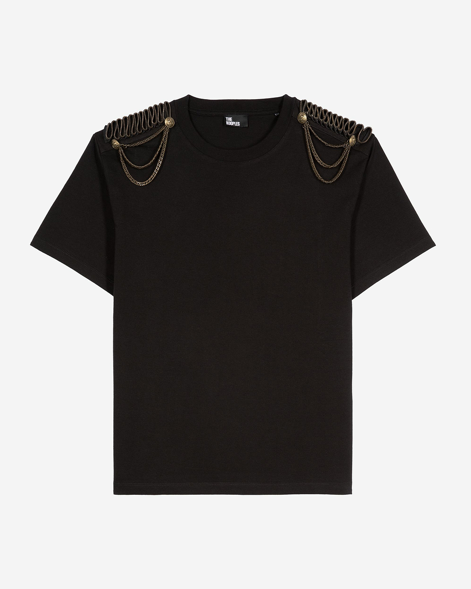T-shirt avec chaînes noir