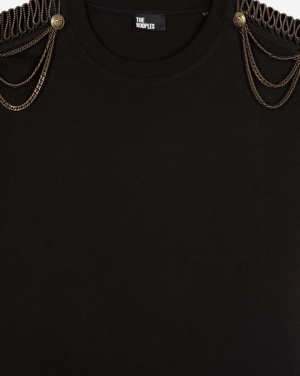 T-shirt avec chaînes noir