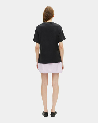 T-shirt avec sérigraphie en strass noir délavé