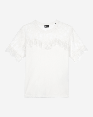 T-shirt avec dentelle écru