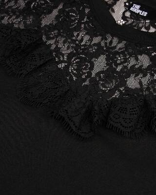 T-shirt avec dentelle noir