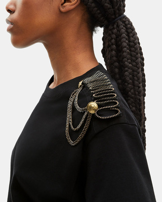 T-shirt avec chaînes noir