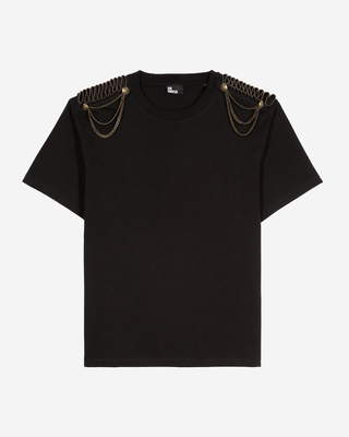 T-shirt avec chaînes noir