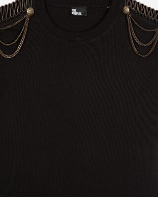 T-shirt avec chaînes noir