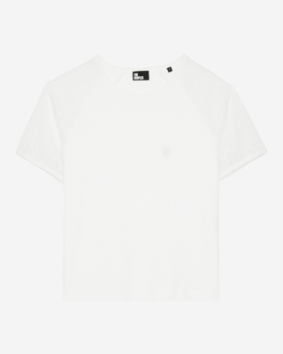 T-shirt avec manches en dentelle blanc