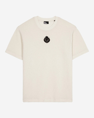 T-shirt avec blason en nid d'abeille écru