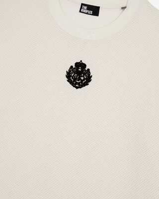 T-shirt avec blason en nid d'abeille écru