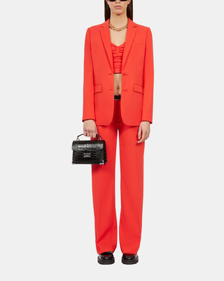 Veste tailleur en crêpe rouge