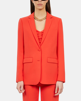 Veste tailleur en crêpe rouge