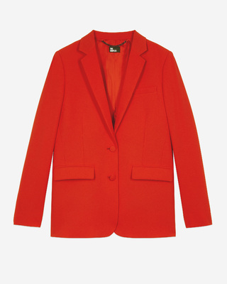 Veste tailleur en crêpe rouge