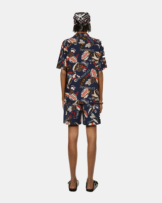 Chemise manches courtes imprimée bleu marine