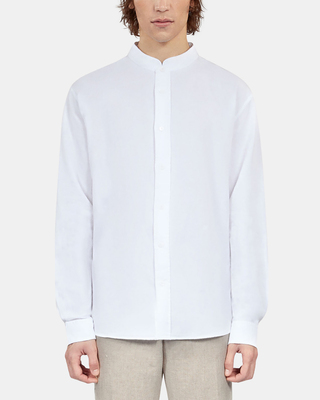 Chemise en coton et lin blanche