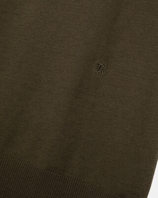 Polo en maille col zippé kaki