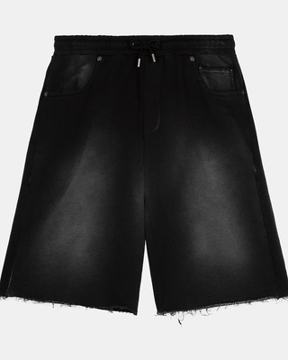 Bermuda en coton délavé noir