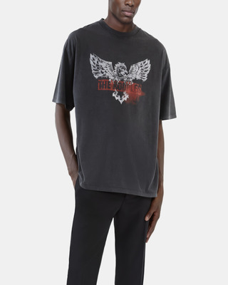 T-shirt avec sérigraphie aigle noir