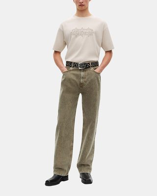T-shirt avec broderie logo beige