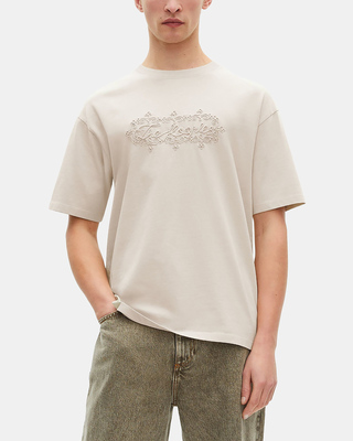 T-shirt avec broderie logo beige