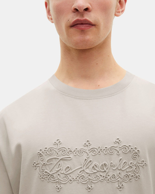 T-shirt avec broderie logo beige