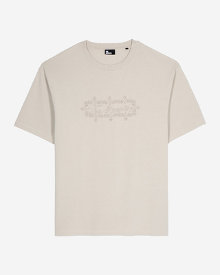 T-shirt avec broderie logo beige