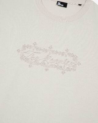 T-shirt avec broderie logo beige