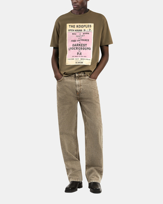 T-shirt avec sérigraphie kaki
