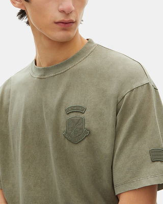 T-shirt avec patchs kaki