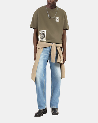 T-shirt avec patchs kaki