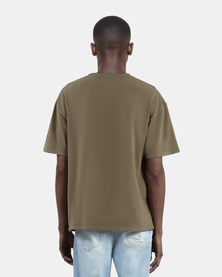 T-shirt avec patchs kaki