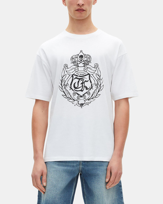 T-shirt avec sérigraphie blason blanc