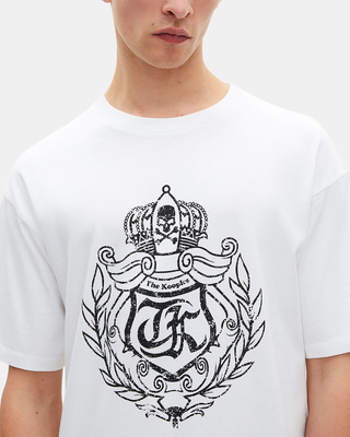 T-shirt avec sérigraphie blason blanc