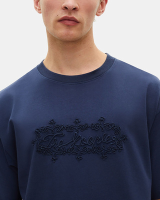 T-shirt avec broderie logo bleu marine