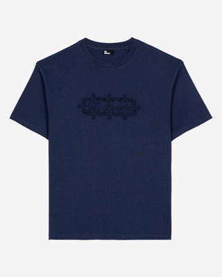 T-shirt avec broderie logo bleu marine