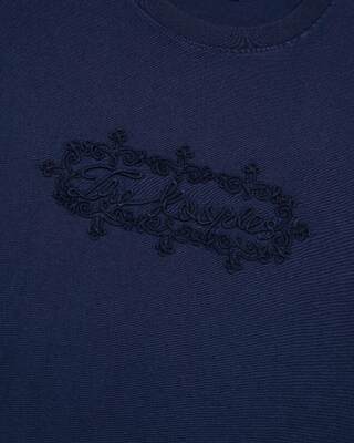 T-shirt avec broderie logo bleu marine
