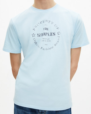 T-shirt avec sérigraphie bleu clair