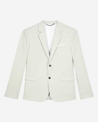 Veste de costume en coton & lin écrue