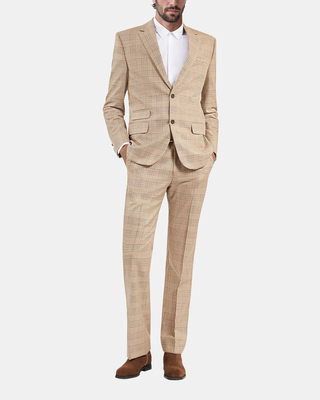 Veste de costume prince de Galles beige