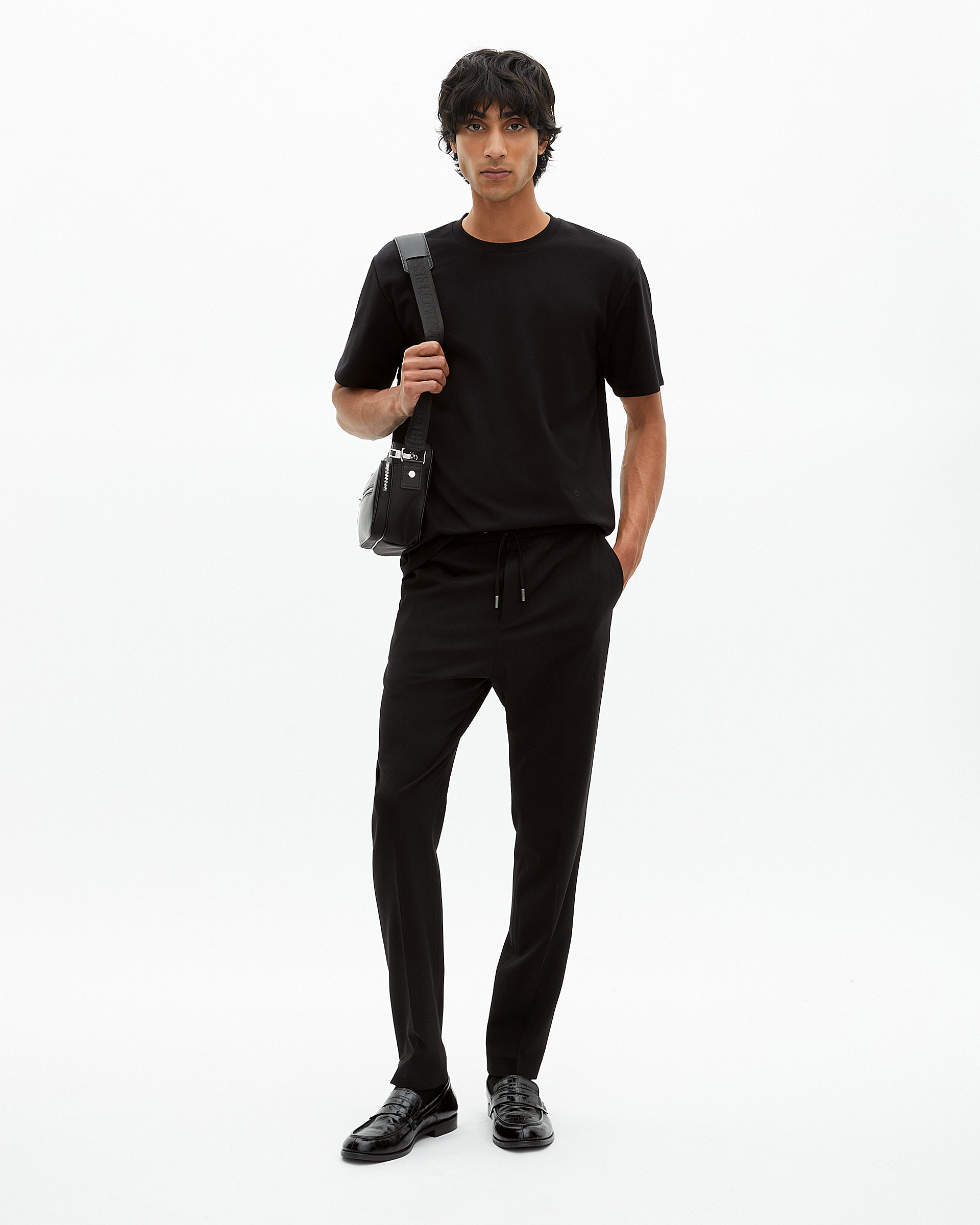 T-shirt Mixte droit uni noir