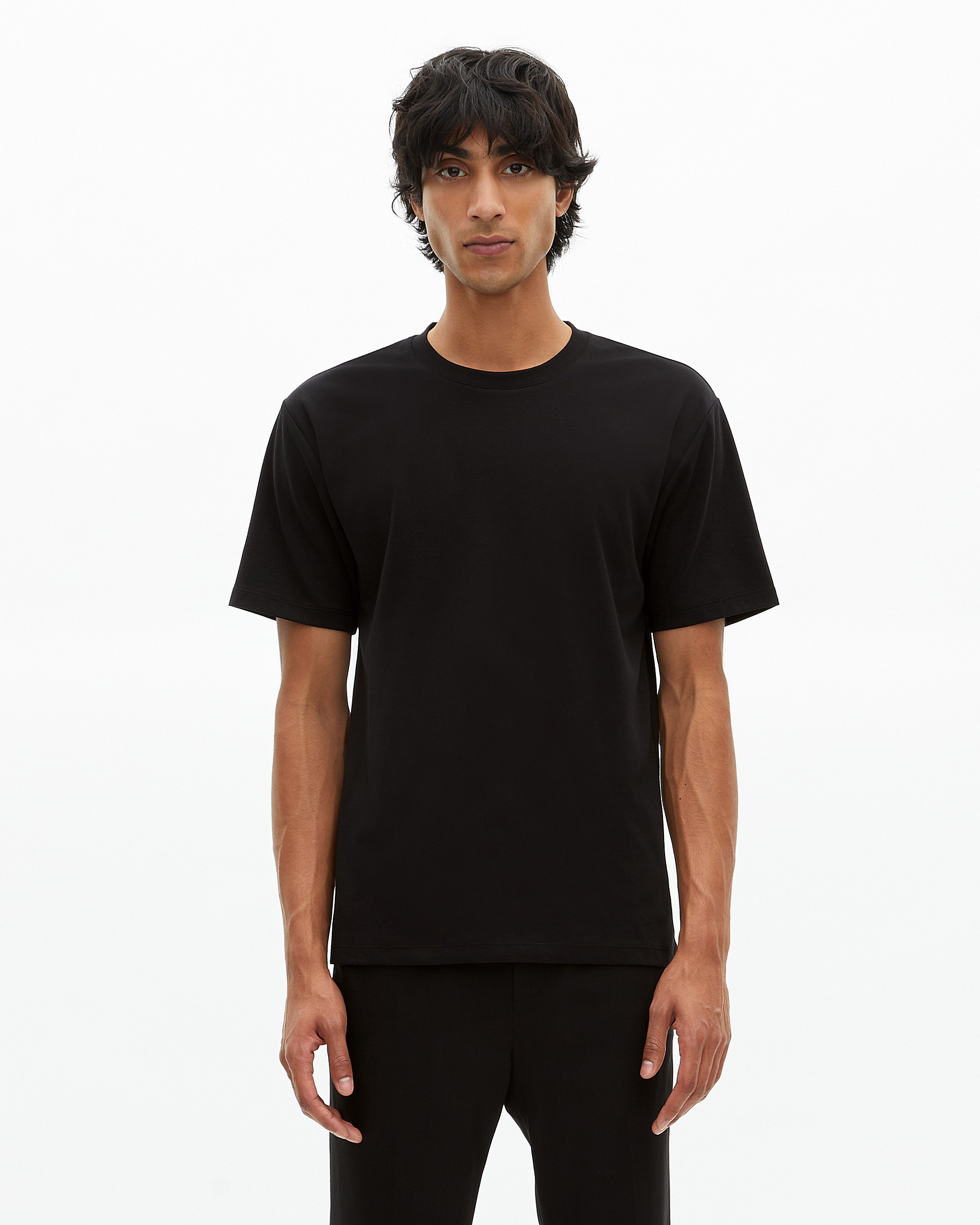 T-shirt Mixte droit uni noir