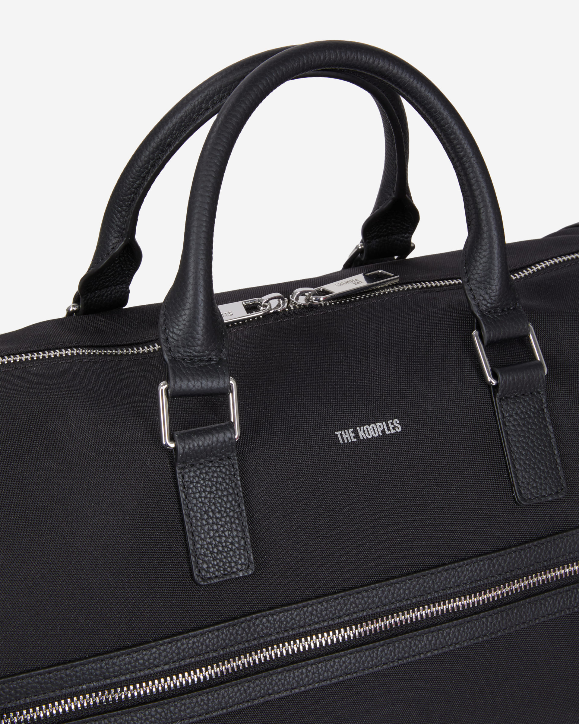 Sac weekend en cuir et toile noir