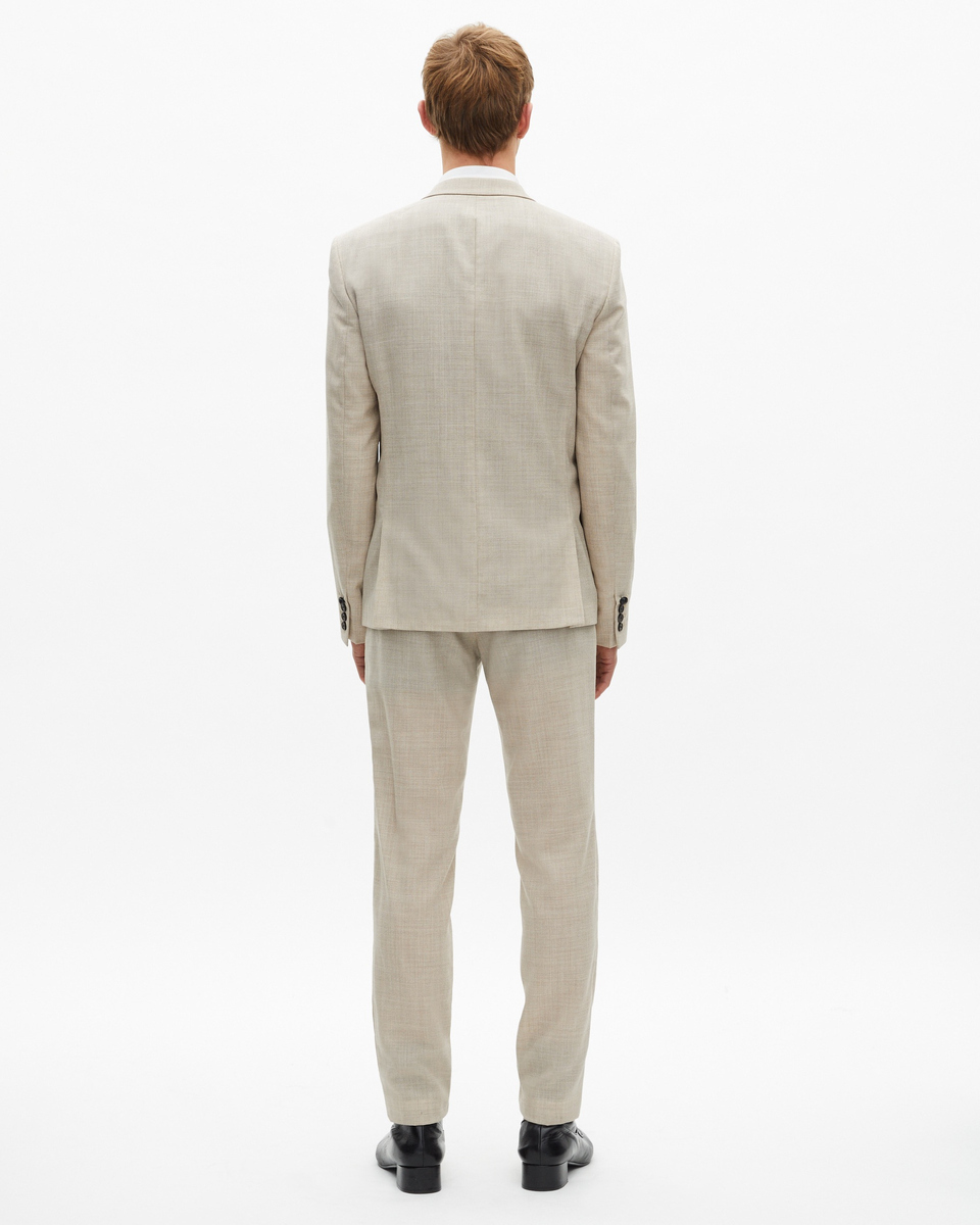 Veste de costume en laine coupe ajustée beige