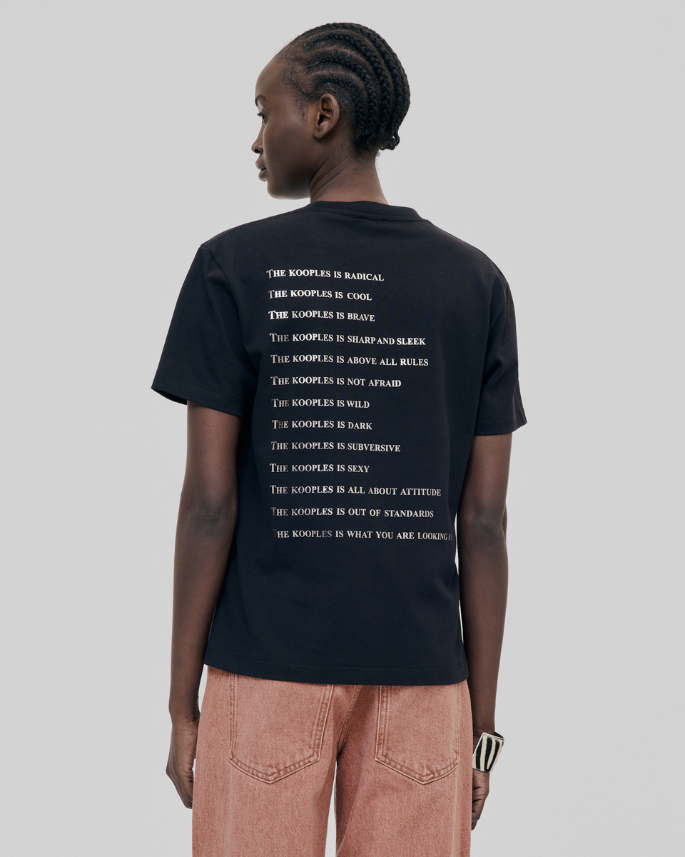 T-shirt What is avec strass noir