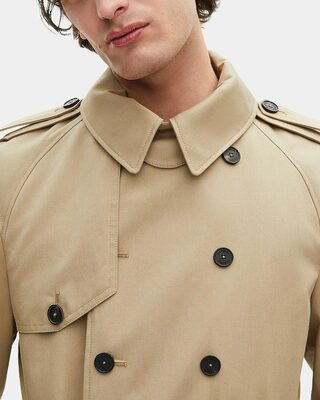 Trench coupe large beige