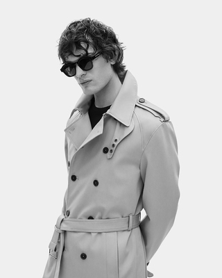 Trench coupe large beige