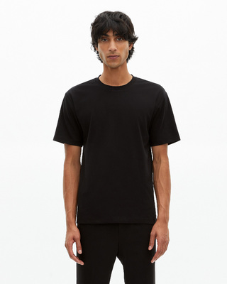 T-shirt Mixte droit uni noir