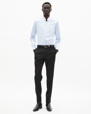 Pantalon de costume en laine ajusté noir